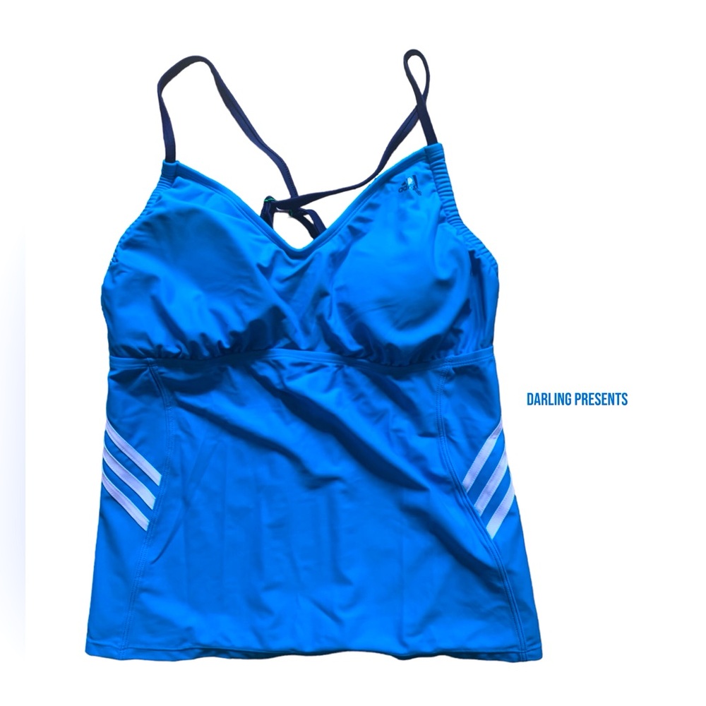 Adidas Performance Bandeaukini Swim Top Women Color Blue Size 14